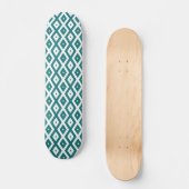 Aquamarin-weiße Rautenmuster Skateboard (Vorderseite)