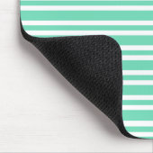 Aquamarin Weiße Streifen Muster Mousepad (Ecke)