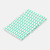 Aquamarin Weiße Streifen Muster Post-it Klebezettel (angewinkelt)