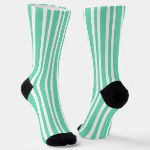 Aquamarin Weiße Streifen Muster Socken