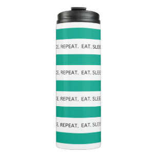 Aquamarin-weiße Stricktanzangebot Thermosbecher