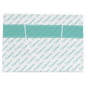 Aquamarin-weiße Typografie-Muster - 100. Große Geschenktüte (Rückseite)