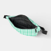 Aquamarin-weißes Karomuster Bauchtasche (Offen)