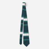 Aquamarin White Blue Karo Buffalo Kariertes Muster Krawatte (Rückseite)