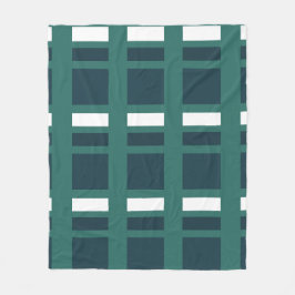 Aquamarin White Blue Karo Kariert Bauernhof Fleecedecke