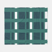 Aquamarin White Blue Karo Kariert Bauernhof Fleecedecke (Vorderseite (Horizontal))