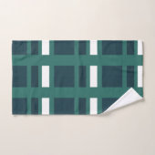 Aquamarin White Blue Moderner Karierter Karo Badhandtuch Set (Handtuch)