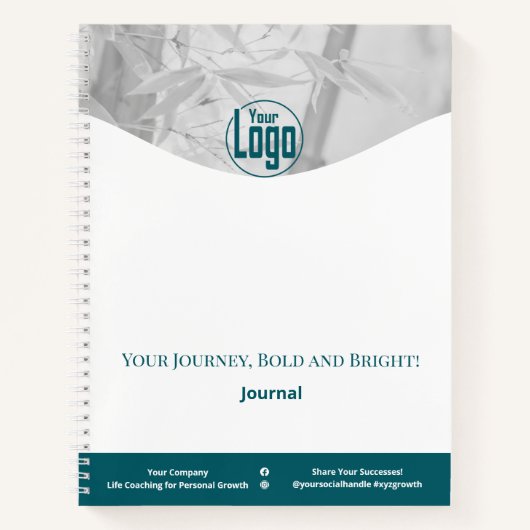 Aquamarin White Life Coach Company Workshop Journa Notizblock (Vorderseite)