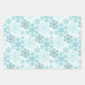 Aquamarin Winter Ice Snowflake Muster Drei Schatzs Geschenkpapier Set (Vorderseite)
