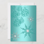Aquamarin Winter Wonderland Weihnachtsfeier 3 Einladung (Rückseite)