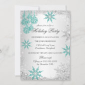 Aquamarin Winter Wonderland Weihnachtsfeier 4 Einladung (Vorderseite)