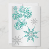 Aquamarin Winter Wonderland Weihnachtsfeier 4 Einladung (Rückseite)