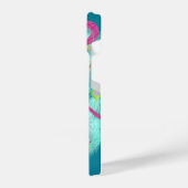 Aquamarin Wreath Retro Weihnachten iPhone Hülle (Linke Seite)