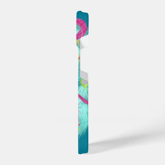 Aquamarin Wreath Retro Weihnachten iPhone Hülle (Linke Seite)