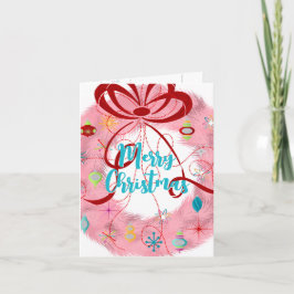 Aquamarin Wreath Retro Weihnachten Karte