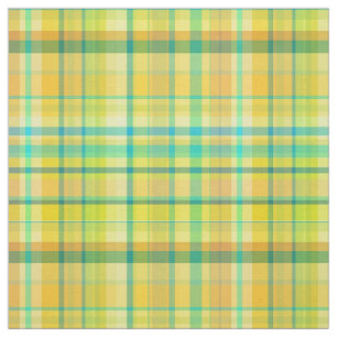 Aquamarin Yellow Aqua Preppy Madras Style Kariert Stoff
