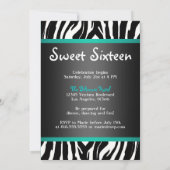 Aquamarin Zebra - Foto - Sweet 16 Einladung (Rückseite)