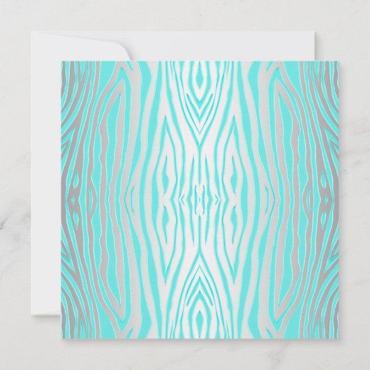 Aquamarin Zebra High Heels Quinceanera 15. Party Einladung (Rückseite)