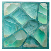 Aquamarin - Zellcollage Fliese (Vorderseite)