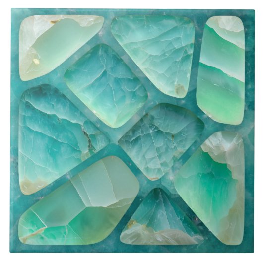 Aquamarin - Zellcollage Fliese (Vorderseite)