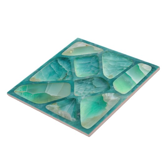 Aquamarin - Zellcollage Fliese (Seite)