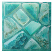 Aquamarin - Zellcollage Fliese (Vorderseite)