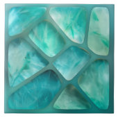 Aquamarin - Zellcollage Fliese (Vorderseite)