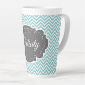 Aquamarin Zickzack Personalisierte Tasse (Rechte Ecke)