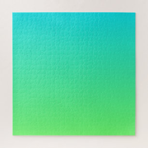 Aquamarin zu Lime Green   Modern Color Gradient Om Puzzle