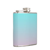 Aquamarin zu rosa, schlichter Hintergrund Flachmann (Rechts)