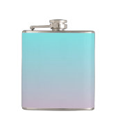 Aquamarin zu rosa, schlichter Hintergrund Flachmann (Vorderseite)