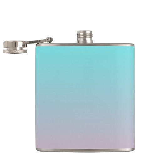 Aquamarin zu rosa, schlichter Hintergrund Flachmann (Geöffnet)