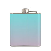 Aquamarin zu rosa, schlichter Hintergrund Flachmann (Rückseite)
