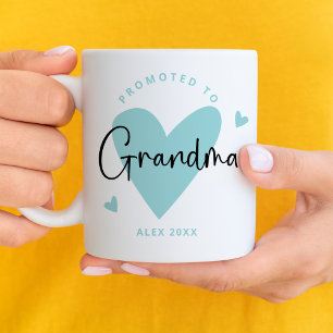 Aquamarin zum Oma Heart Baby Boy befördert Kaffeetasse