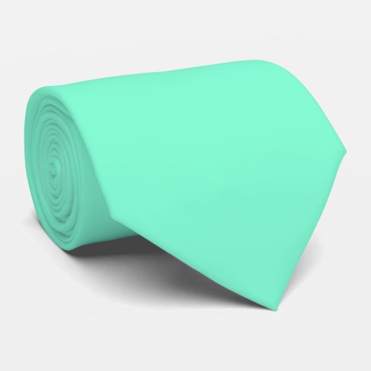 Aquamarinblaue Farbe Einfarbig Schlicht Krawatte (Gerollt)
