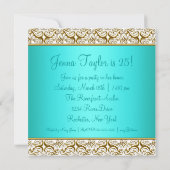 Aquamarine 25. Geburtstagsparty Einladung Aquamari (Rückseite)