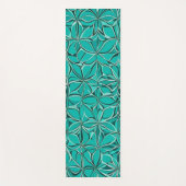 Aquamarine Abstrakte Blätter Yogamatte (Vorderseite)