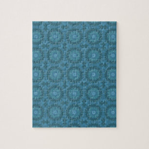 Aquamarine Abstrakte Blume Puzzle