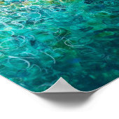 Aquamarine Abstrakte Ombre-Malerei 8x10 Print Poster (Ecke)