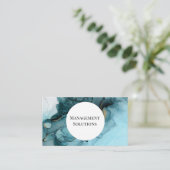 Aquamarine Abstrakte Visitenkarte (Stehend Vorderseite)