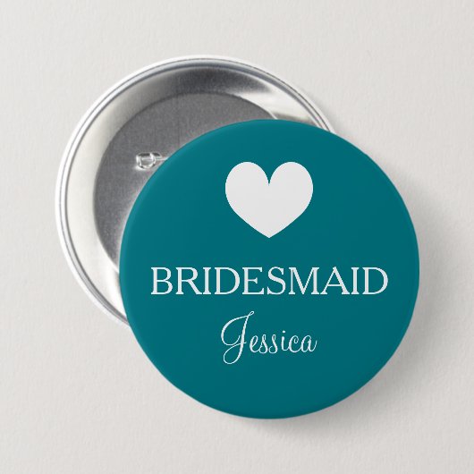 Aquamarine Abzeichen für Hochzeitsfeier Button (Vorne & Hinten)