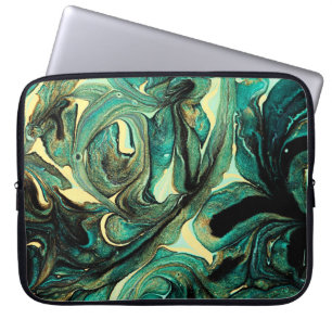 Aquamarine Acrylfarben: abstrakter Hintergrund. Laptopschutzhülle