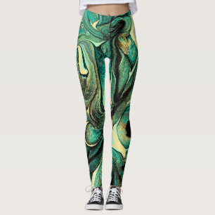 Aquamarine Acrylfarben: abstrakter Hintergrund. Leggings