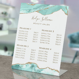 Aquamarine Agate Beauty Salon Preisliste Sockelschild
