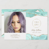 Aquamarine-Agate-Broschüre (Vorne/Hinten)