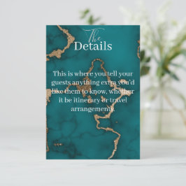 Aquamarine Agate Gold Kintsugi Menu Einschließkart Begleitkarte