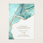 Aquamarine agate Halskette Display Karte (Rückseite)