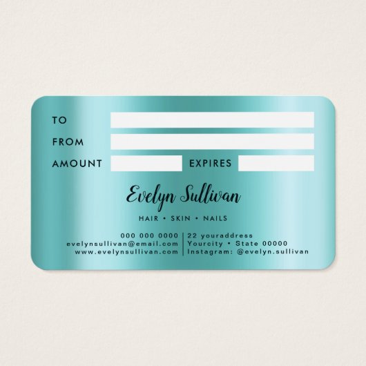 Aquamarine Agate Imitate Perlescent Foil Geschenkk (Rückseite)