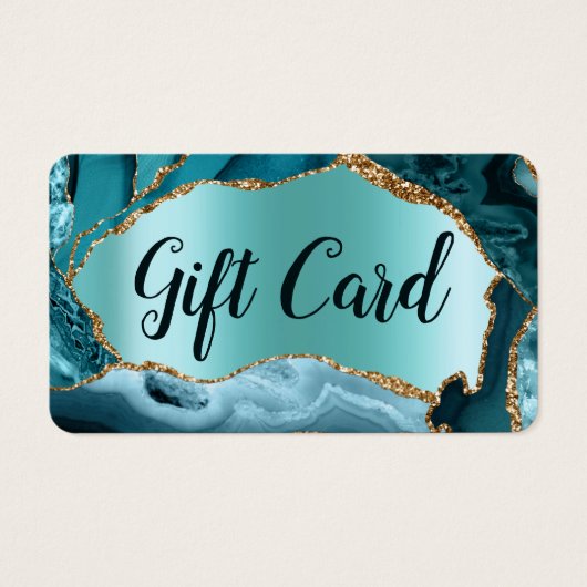 Aquamarine Agate Imitate Perlescent Foil Geschenkk (Vorderseite)