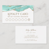 Aquamarine Agate Loyalty Card Visitenkarte (Vorne/Hinten)